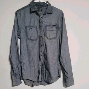 Express Charcoal Button-Down Shirt Sz‎ Small